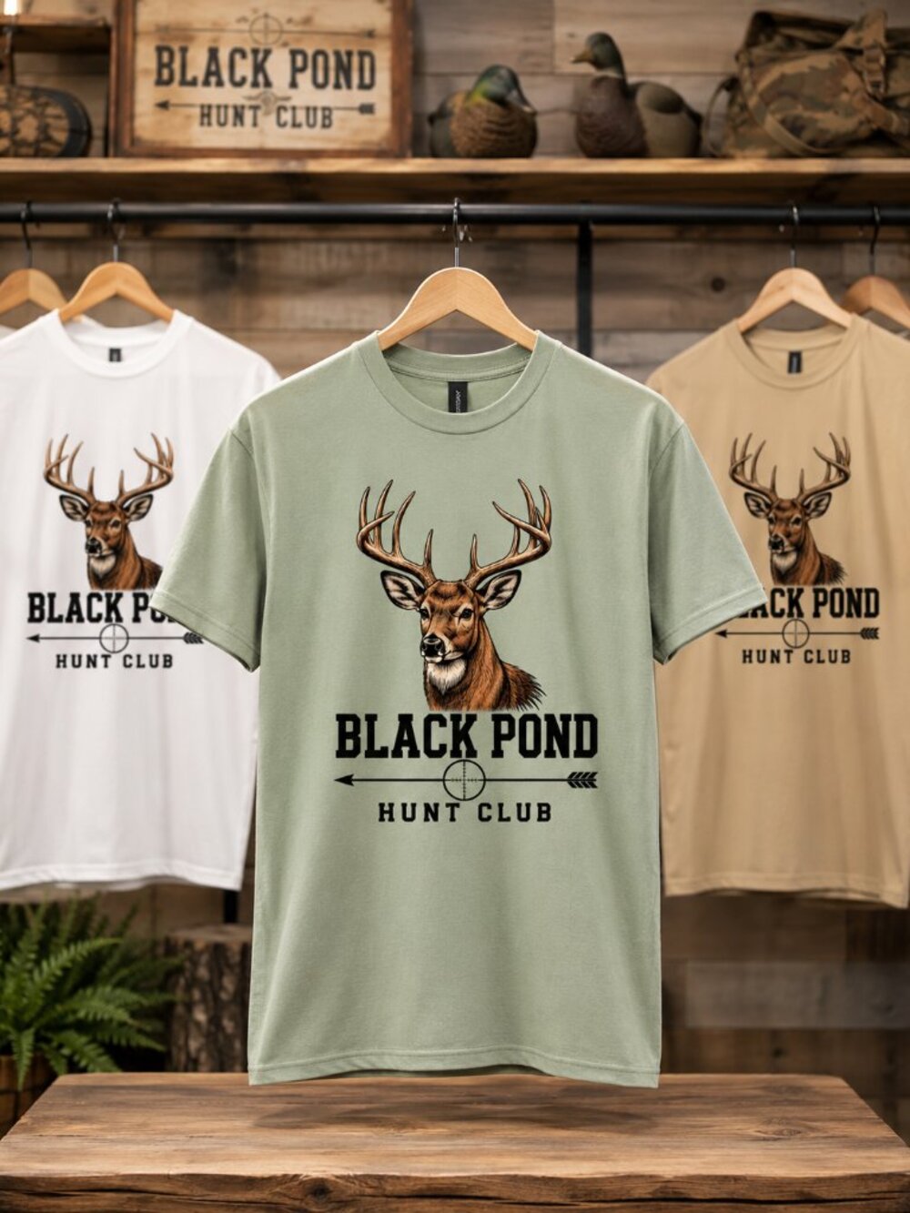 Black Pond Deer Hunt Club T-shirt White Unisex